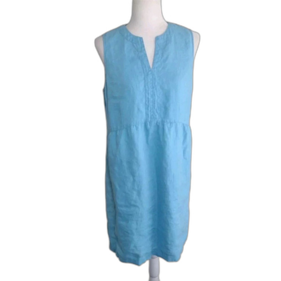 J. Jill Dresses & Skirts - J. Jill AquaBlue Linen dress w pockets. Size Medium